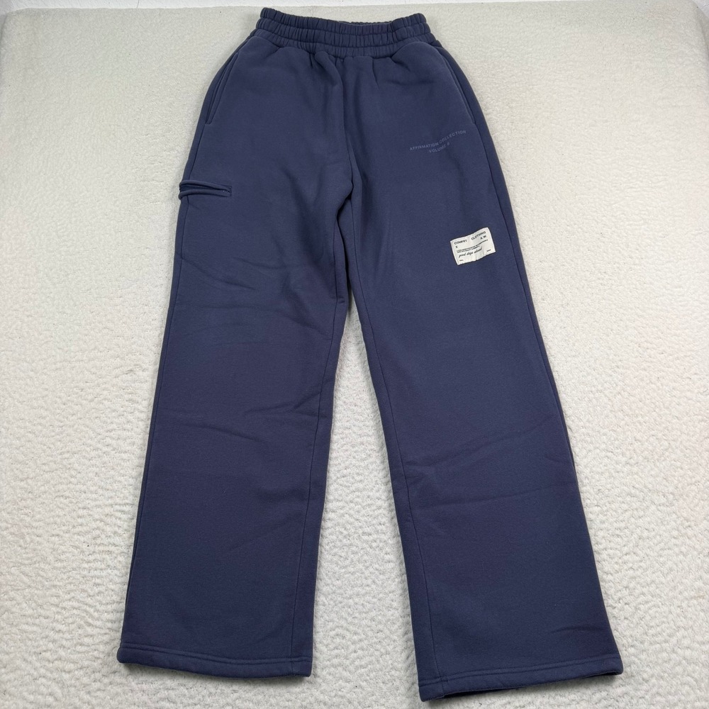 Comfrt Sweatpants Women Small Blue Affirmation Collection Volume 9 Joggers Comfy